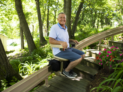 Outdoor stairlift installation example 2